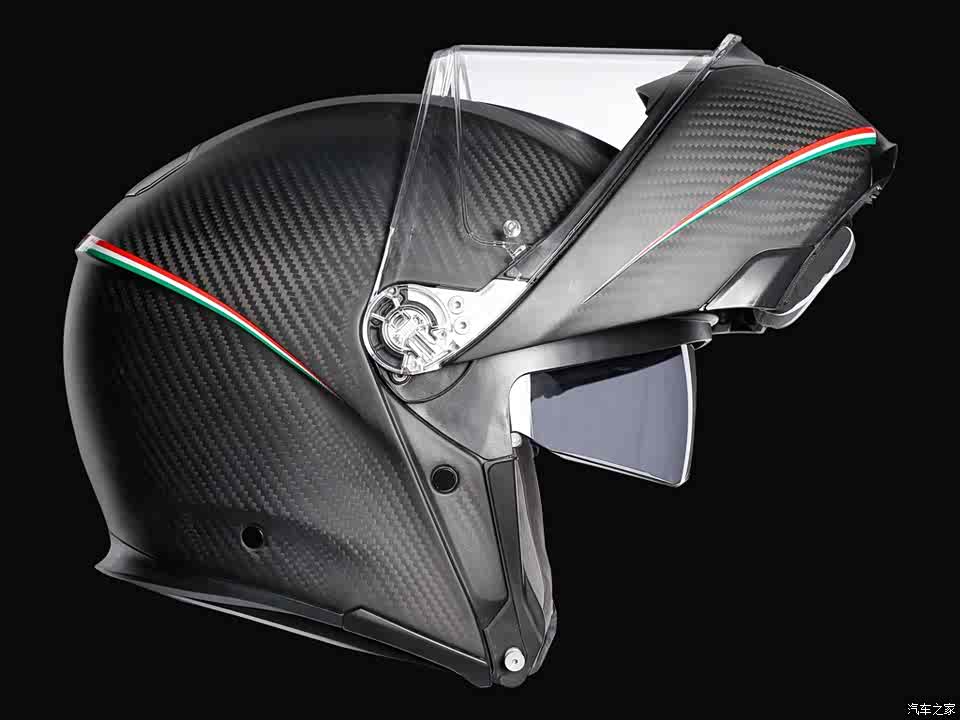 意大利厂商agv推出全新碳纤维揭面盔